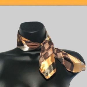 Vintage Gold/Chocolate Geometric Neck Scarf